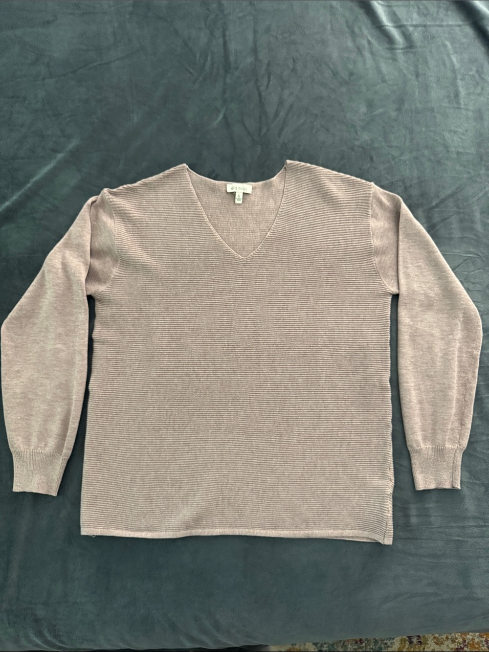 Ella Moss V-Neck Ribbed Sweater